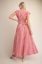Red Multi Striped Jumpsuit