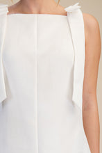 White Solid Shoulder Bow Dress