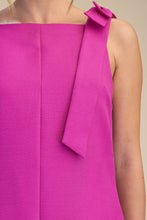 Magenta Solid Shoulder Bow Dress