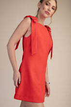 Red Solid Shoulder Bow Dress