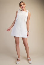 White Solid Shoulder Bow Dress