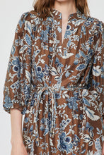 Blue Multi Floral Paisley Printed Tiered Midi Dress