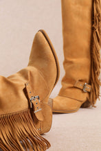 Apricot Ravelle-fringe Tall Cowboy Boots