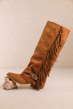 Camel Ravelle-fringe Tall Cowboy Boots