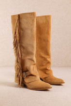Apricot Ravelle-fringe Tall Cowboy Boots