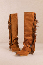 Camel Ravelle-fringe Tall Cowboy Boots