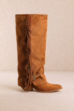 Camel Ravelle-fringe Tall Cowboy Boots