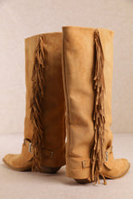 Apricot Ravelle-fringe Tall Cowboy Boots