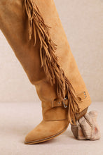 Apricot Ravelle-fringe Tall Cowboy Boots