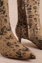Leopard Western Kitten Heel Ankle Boot