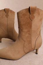 Brown Western Kitten Heel Ankle Boot