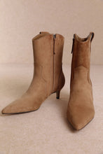 Brown Western Kitten Heel Ankle Boot