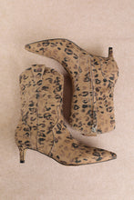 Leopard Western Kitten Heel Ankle Boot