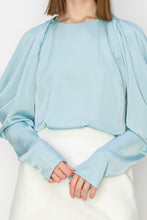 Mist Draped Cold Shoulder Long Sleeves Blouse Top