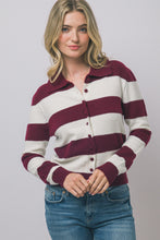 Wine Polo Knitted Cardigan