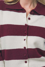Wine Polo Knitted Cardigan