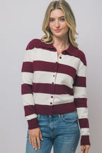 Wine Polo Knitted Cardigan