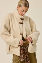 Butter Cream Oversized Sherpa Toggle Button Jacket