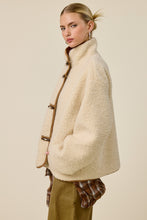 Butter Cream Oversized Sherpa Toggle Button Jacket