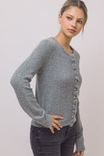H.Grey Ruffle-placket Cardigan
