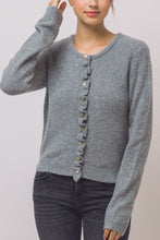 H.Grey Ruffle-placket Cardigan