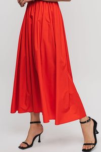 Tomato Red Arrive Late Cocktail Maxi Dress