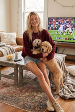 Maroon Oversized Gameday Football Puppy Sweater