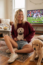 Maroon Oversized Gameday Football Puppy Sweater