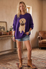 Purple Oversized Gameday Football Puppy Sweater