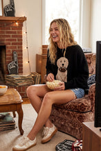Black Oversized Gameday Football Puppy Sweater