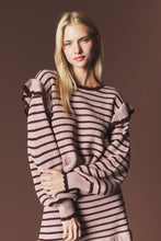 Mocha/Choco Striped Ruffle Knit Set