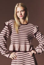 Mocha/Choco Striped Ruffle Knit Set