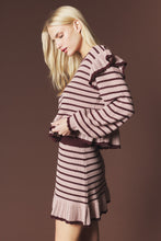Mocha/Choco Striped Ruffle Knit Set