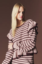 Mocha/Choco Striped Ruffle Knit Set