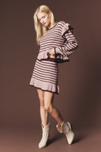 Mocha/Choco Striped Ruffle Knit Set