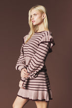 Mocha/Choco Striped Ruffle Knit Set