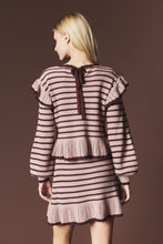 Mocha/Choco Striped Ruffle Knit Set