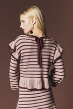 Mocha/Choco Striped Ruffle Knit Set
