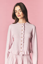 Light Pink Brushed Knit Ruffle Cardigan & Pleated Mini Skirt Set