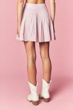 Light Pink Brushed Knit Ruffle Cardigan & Pleated Mini Skirt Set