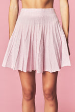 Light Pink Brushed Knit Ruffle Cardigan & Pleated Mini Skirt Set