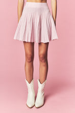 Light Pink Brushed Knit Ruffle Cardigan & Pleated Mini Skirt Set