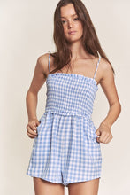 Blue Gingham Smocked Romper