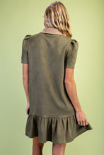 Olive Mix Faux Suede Dress