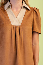 Camel Mix Faux Suede Dress