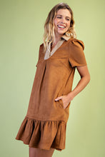 Camel Mix Faux Suede Dress