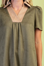 Olive Mix Faux Suede Dress