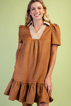 Camel Mix Faux Suede Dress