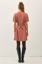 Claymug Short Sleeve Knit Dress With Waist Belt