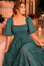 Hunter Green Bloom Lace Maxi Dress
